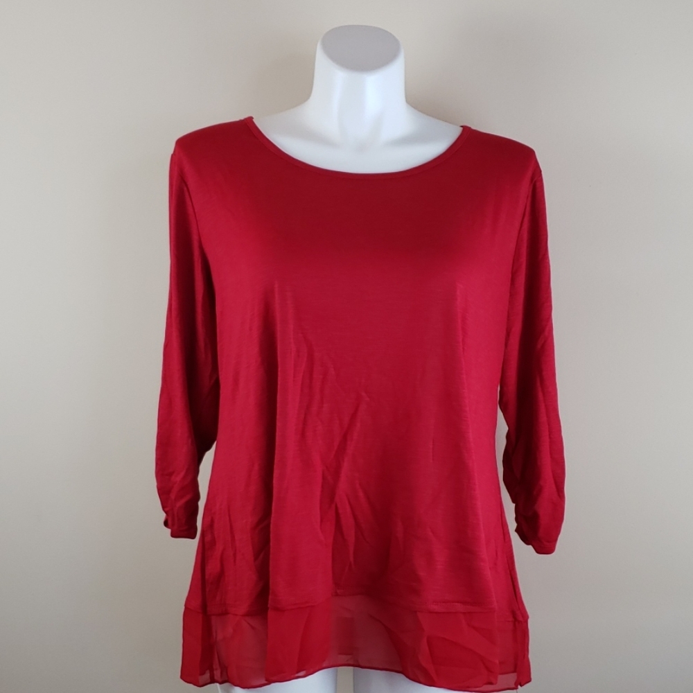 Style & Co Red Blouse Canyon Red